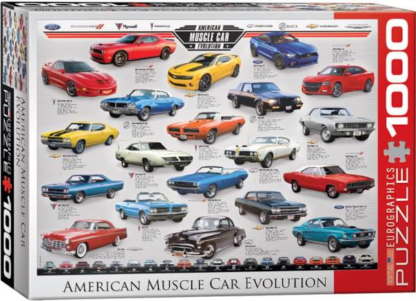 American Muscle Car Evolution 1000 Piece Puzzle Box Set