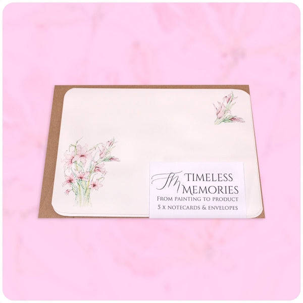 Cape Gladiolus Note Cards & Envelopes Pack
