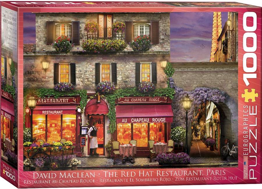 Red Hat Restaurant Paris 1000 Piece Puzzle Box Set