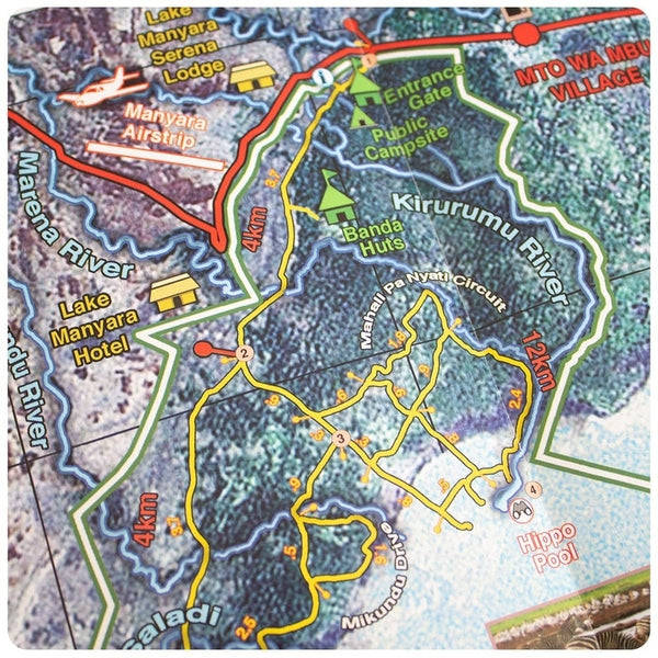 Tourist Map to Lake Manyara National Park, Tanzania