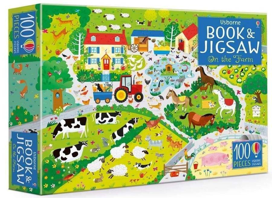 On The Farm Book & Jigsaw -100 Piece Puzzle