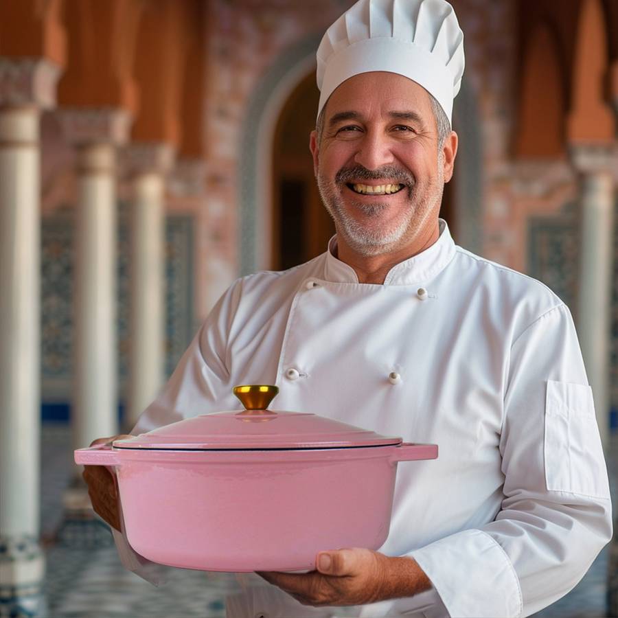 La Cocina 5 Piece Pink Limited Edition Cast Iron Enamel Cookware Set