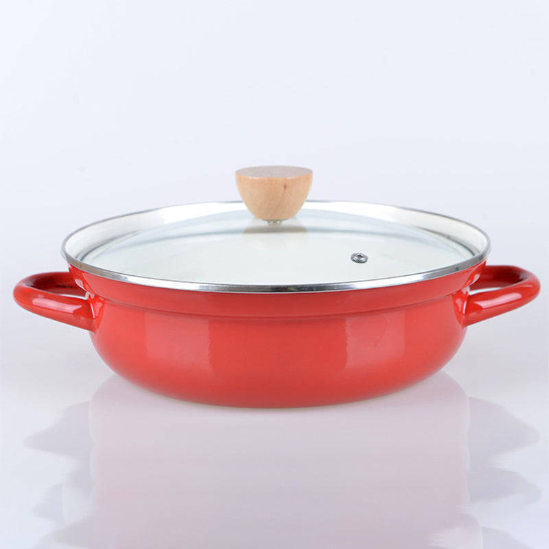 Agate Enamel Shallow Casserole 27cm with boil over guard design
