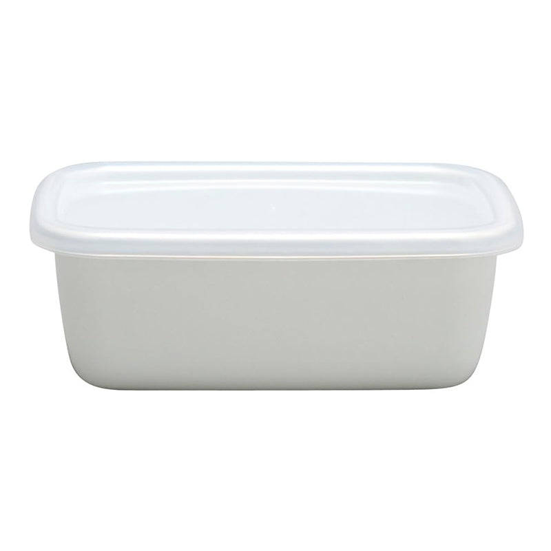 Enamel Rectangular Food Container Butter Dish with Plastic Lid (for 250g butter)