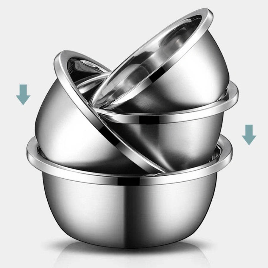 Stainless Steel Wide Edge Deep Mixing Bowl
