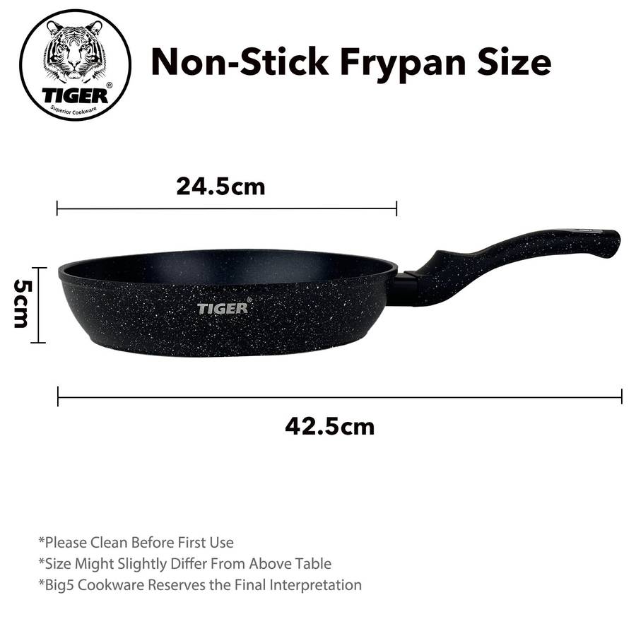 New Arrival!!! Tiger Non-Stick Marble Coating Fry Pan 24cm Black