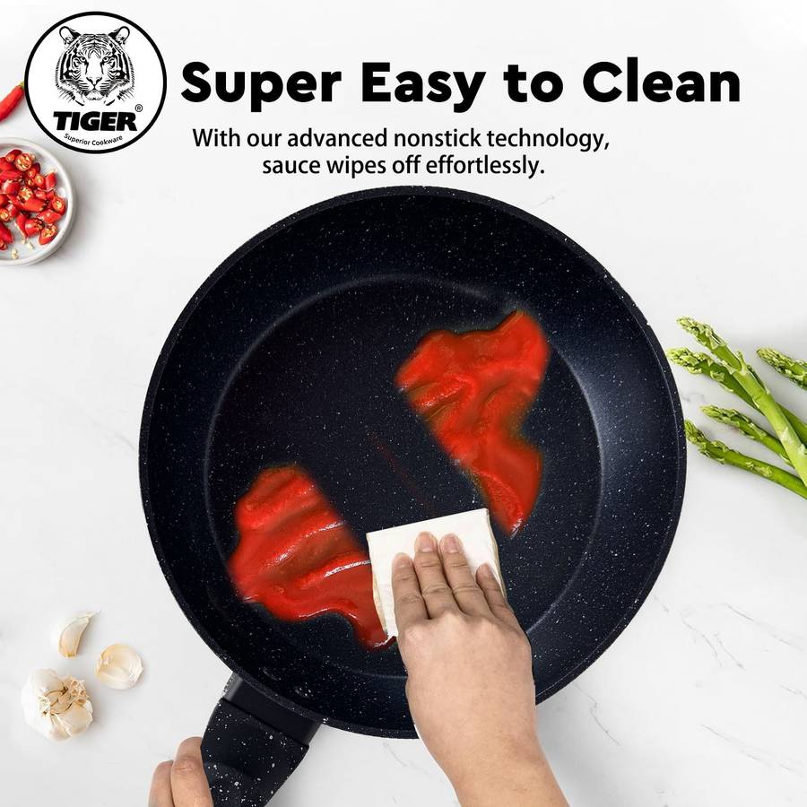 New Arrival!!! Tiger Non-Stick Marble Coating Fry Pan 24cm Black
