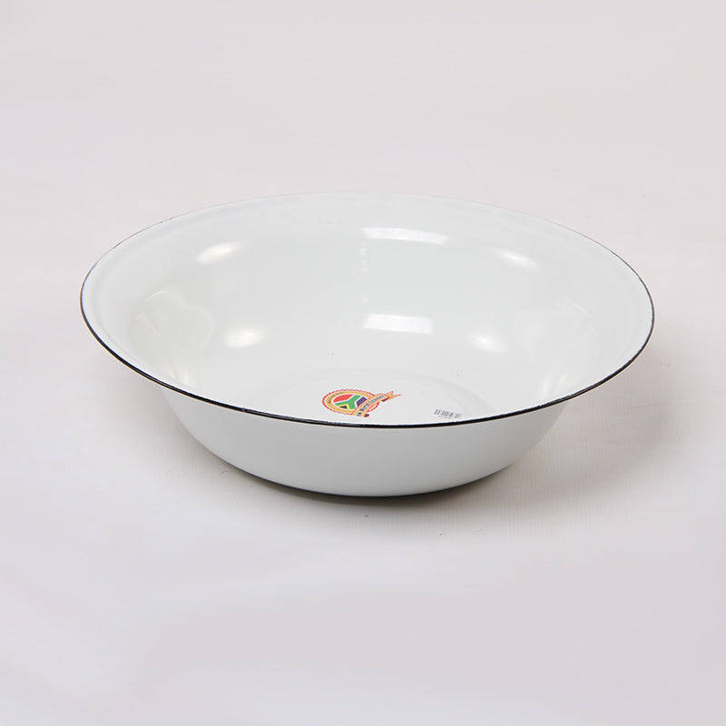 New World Enamel Basin - 40cm / White
