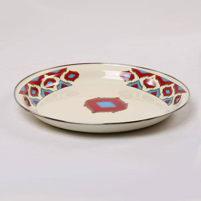 New World Enamel Plate Decorated