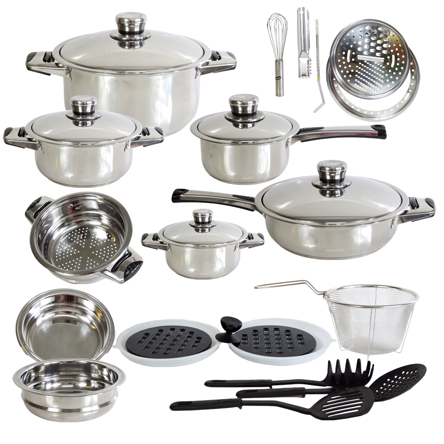 Amazing Deal!  Bon Voyage 27PC HQ Stainless Pots Set (S27)
