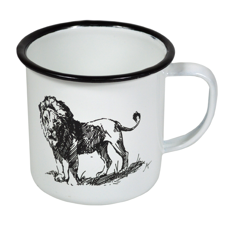 New World Enamel Decorated Mug - 8cm / AS-Lion