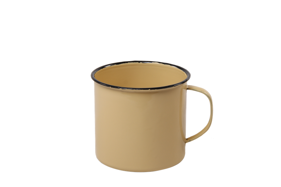 New World Enamel Mug Plain/Decorative - 12cm / Cream