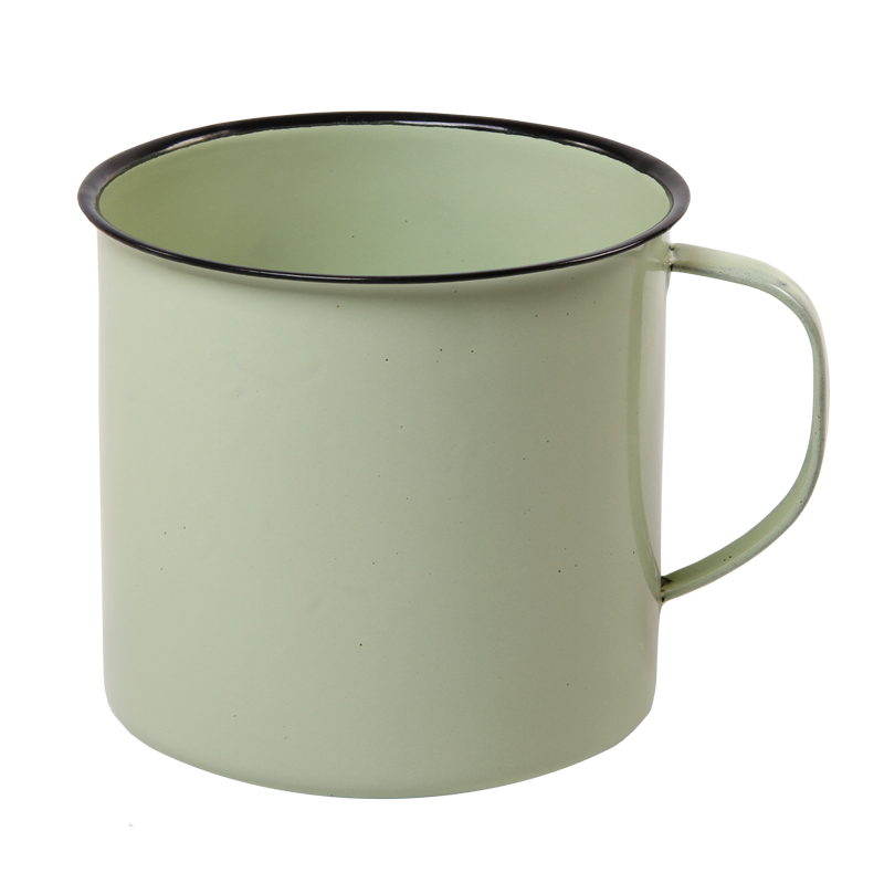 New World Enamel Mug Plain/Decorative - 14cm / Green
