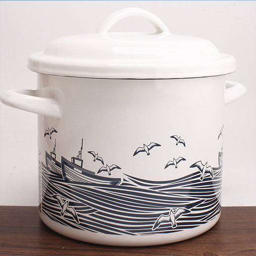 Agate Enamel Multi-Purpose Pot Stew Pot Stockpot Cooking Pot Casserole
