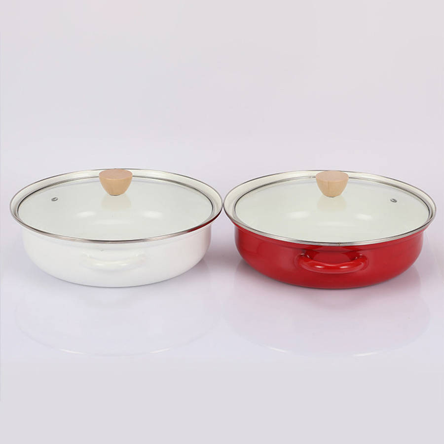 Agate Enamel Shallow Casserole 27cm with boil over guard design