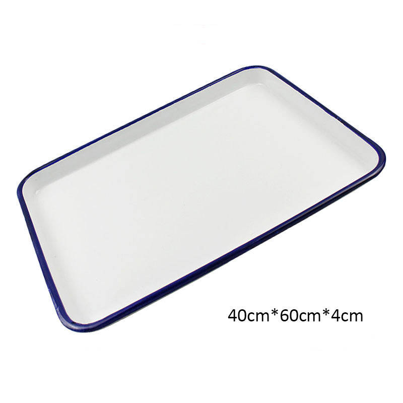 Agate Enamel Baking Tray Serving Tray 40cm*60cm White - 40*60cm / White
