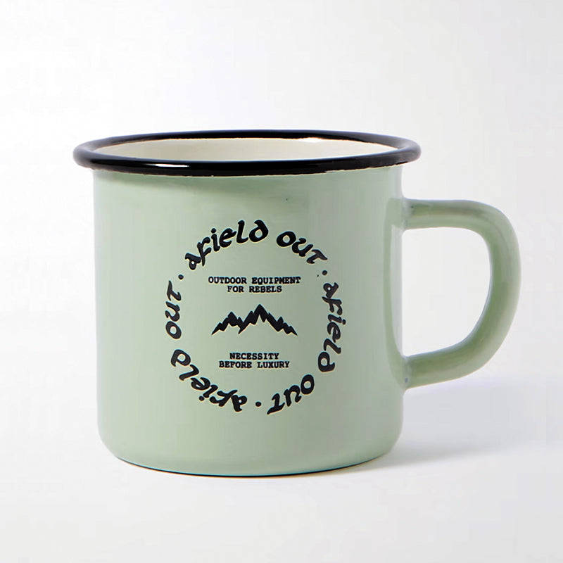 Premier Quality Color Enamel Mug 8cm Green Decorated