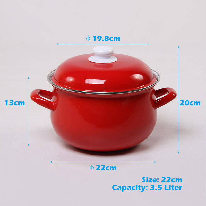 Agate Enamel Red Stockpot Stew Pot Casserole