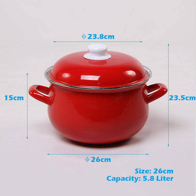 Agate Enamel Red Stockpot Stew Pot Casserole