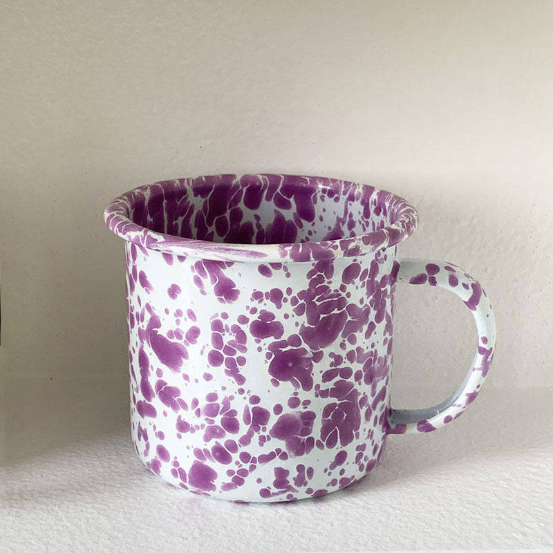 Big5 Marble Splatter Purple Enamel Dinner Set Mug Plate Spoon Bowl Camping (each unit price is fo...