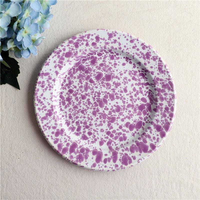Big5 Marble Splatter Purple Enamel Dinner Set Mug Plate Spoon Bowl Camping (each unit price is fo...