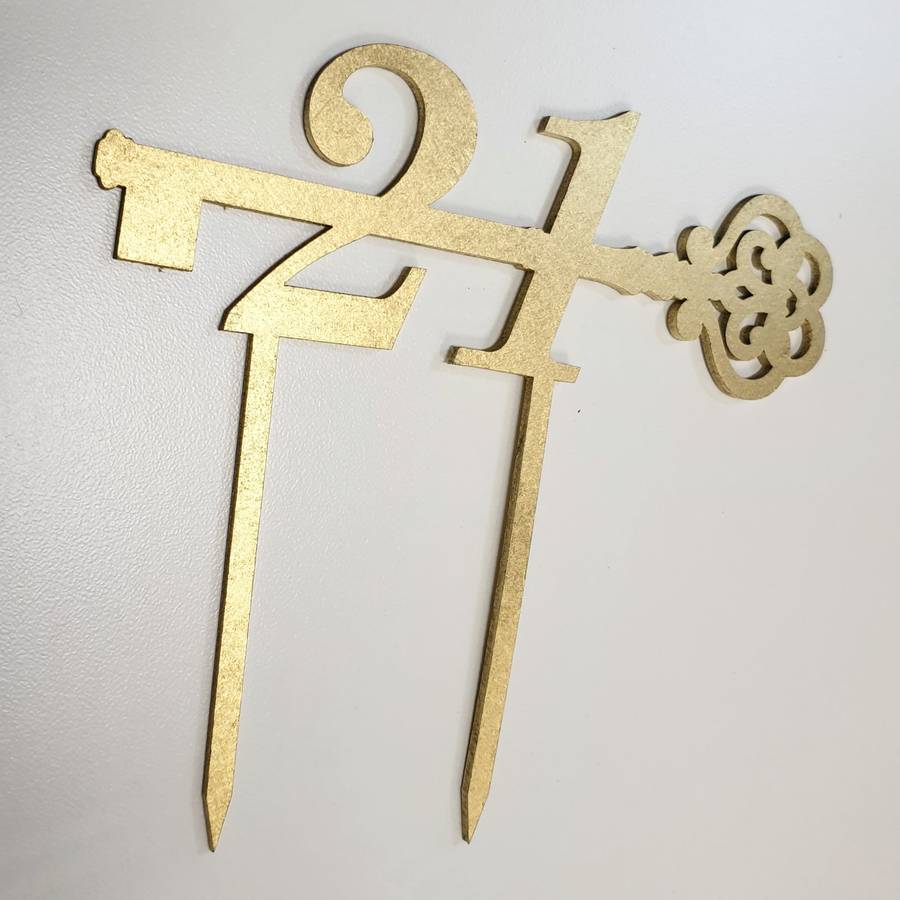 Cake Topper (Wooden) - Happy Birthday Mum / Silver