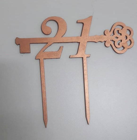Cake Topper (Wooden) - Happy Birthday Mum / Silver
