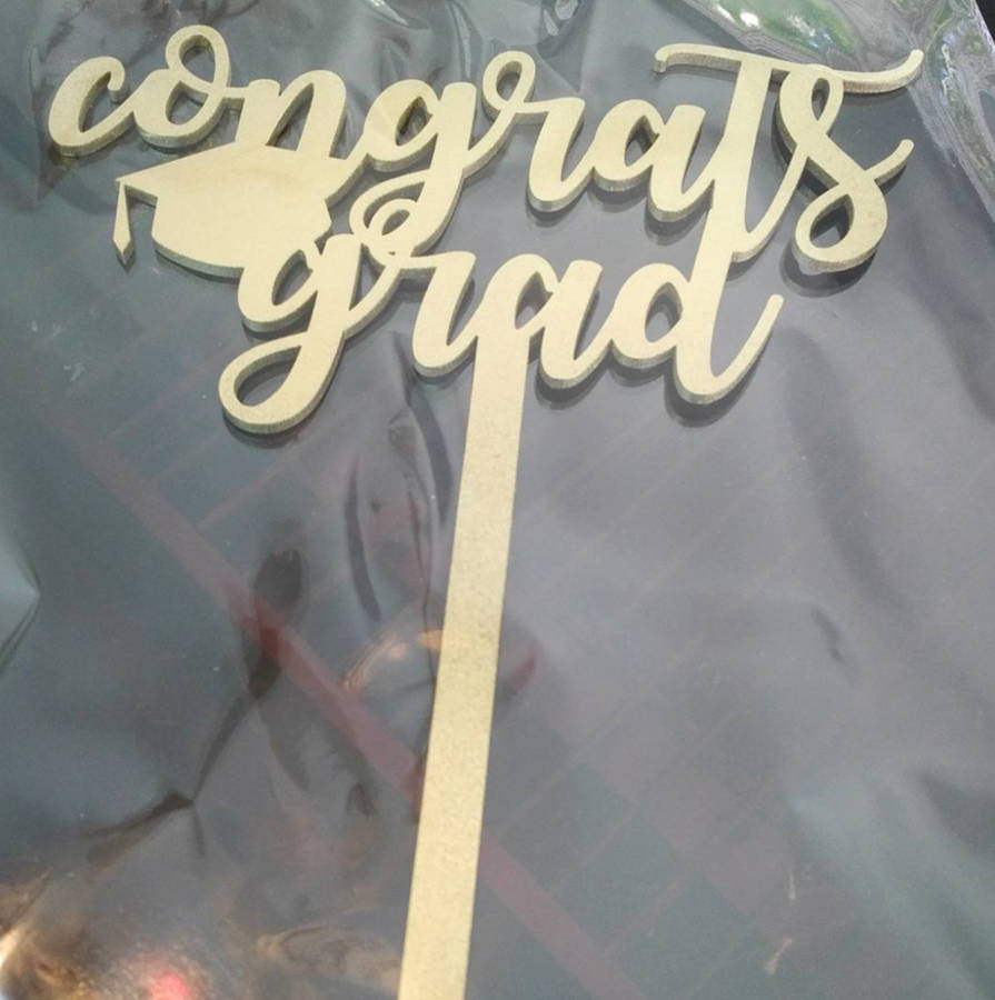 Cake Topper (Wooden) - Happy Birthday Mum / Silver