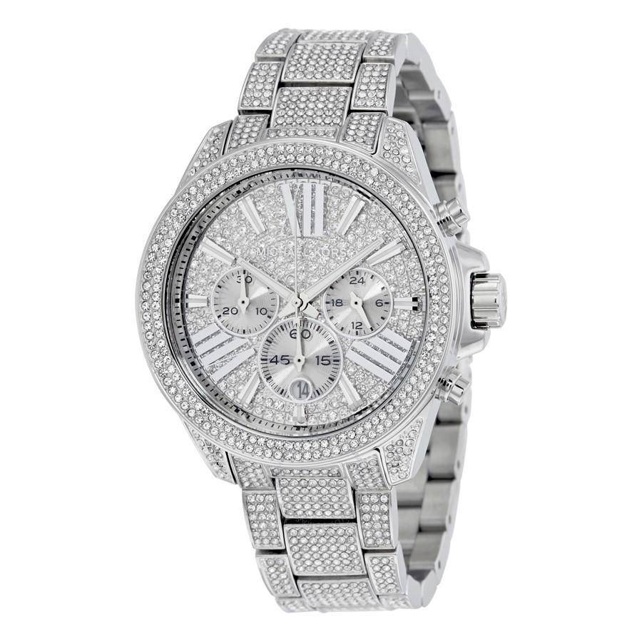 MICHAEL KORS Chronograph Crystal Pave Dial Ladies Watch