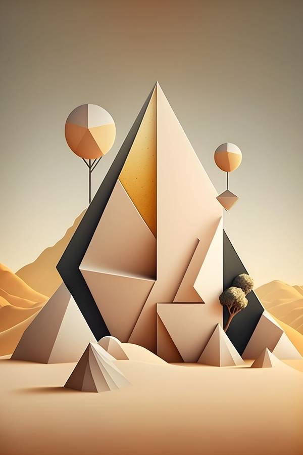 Desert Rise - Abstract Art Poster