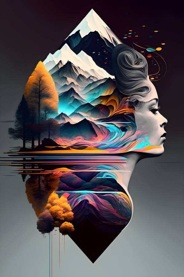 Faces 4 - Abstract Art Poster