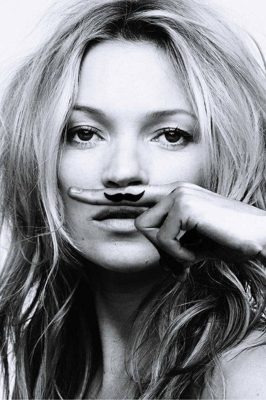 Kate Moss - Finger Mustache Poster