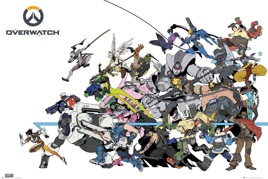 Overwatch Battle Gaming Poster.