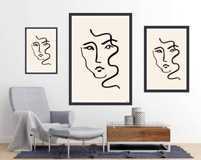 Portrait Black line art - Art Poster