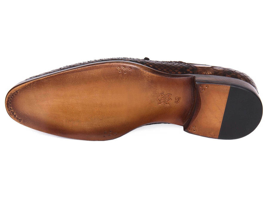 Paul Parkman Brown Genuine Python Derby Shoes (ID#0787BRW) - '-----