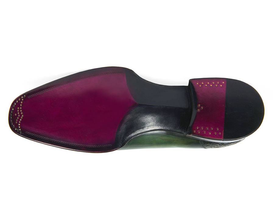 Paul Parkman Green Genuine Crocodile & Calfskin Captoe Oxfords (ID#845-GRN) - EU 41 - US 8 / 8.5