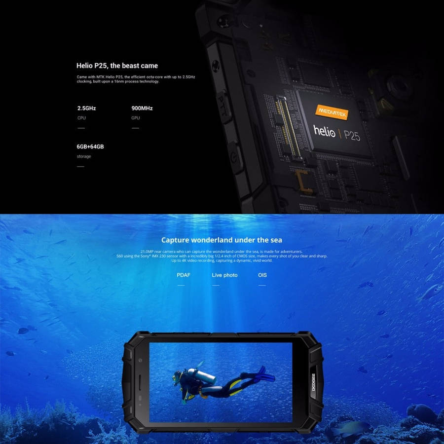 Doogee S60 Rugged Android Phone (Black)