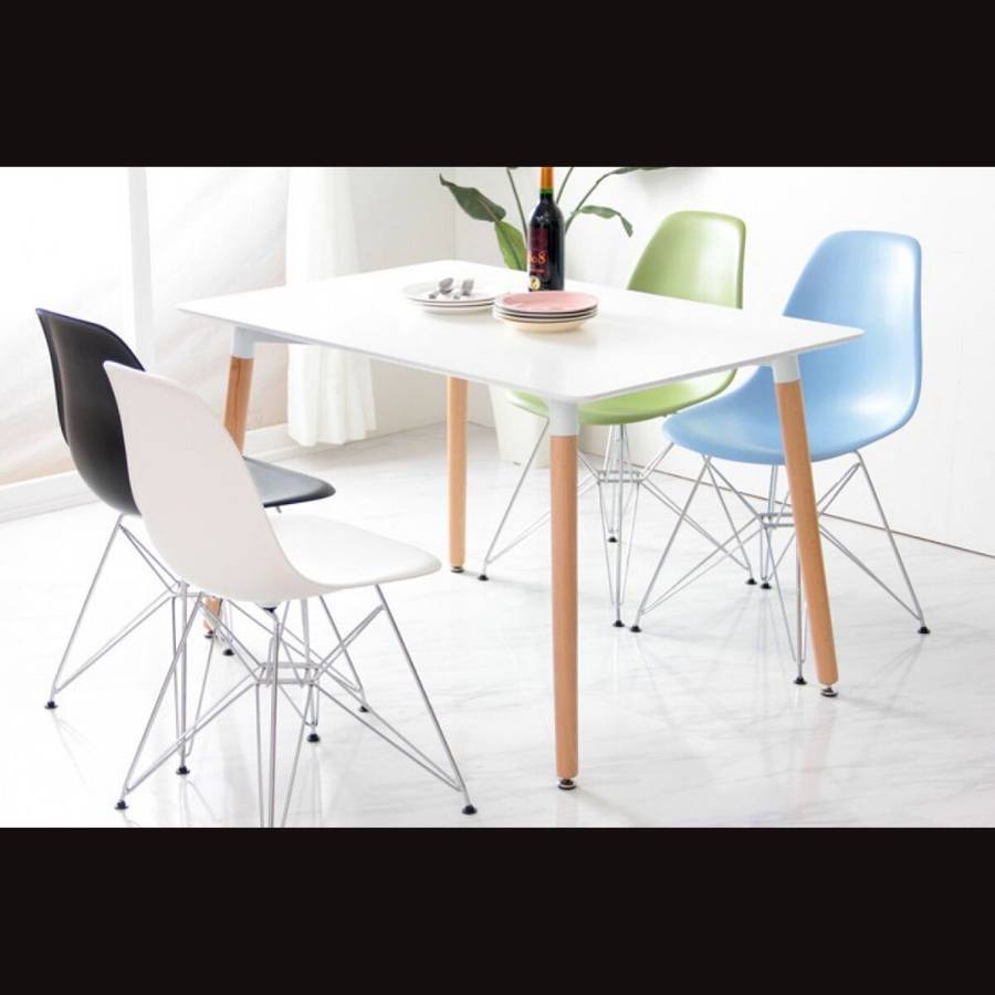 Levanza White Rectangular Dining Table by CHG, Size 1.4 M