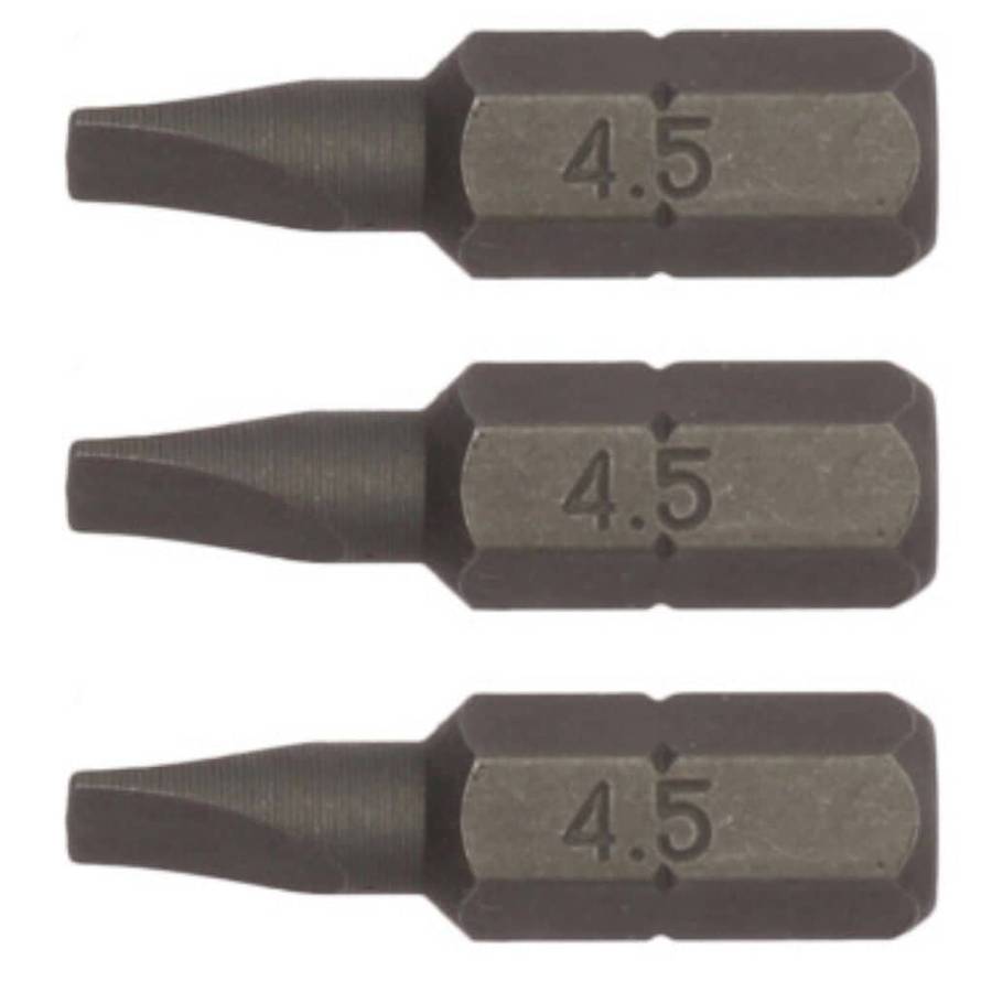 3PC 1/4inch Hex Drive 0.6X4.5MM Flat Bit 25MM