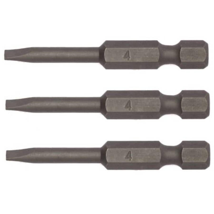 3PC 1/4inch Hex Drive 0.8X4.0MM Flat Bit 50MM