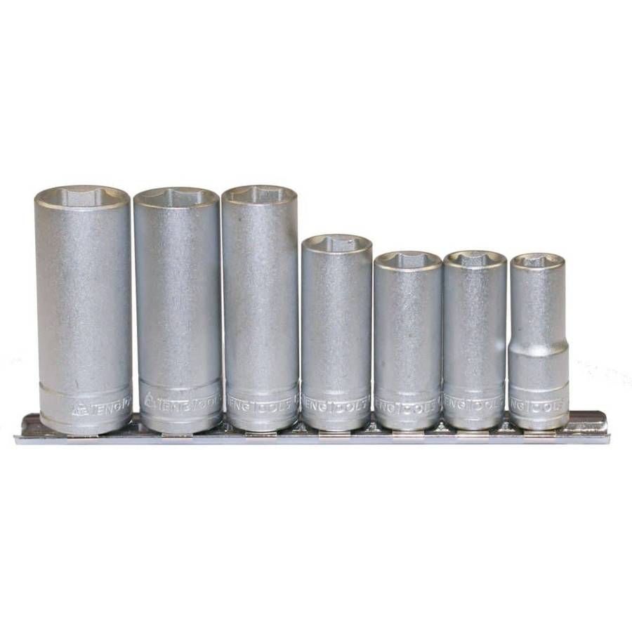 7PC 3/8inch Drive Metric Deep Socket Set on Clip Rail