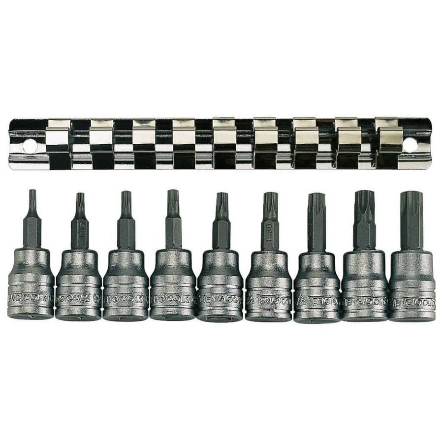 9PC 3/8inch Drive Clip/Tx Bit Socket Set