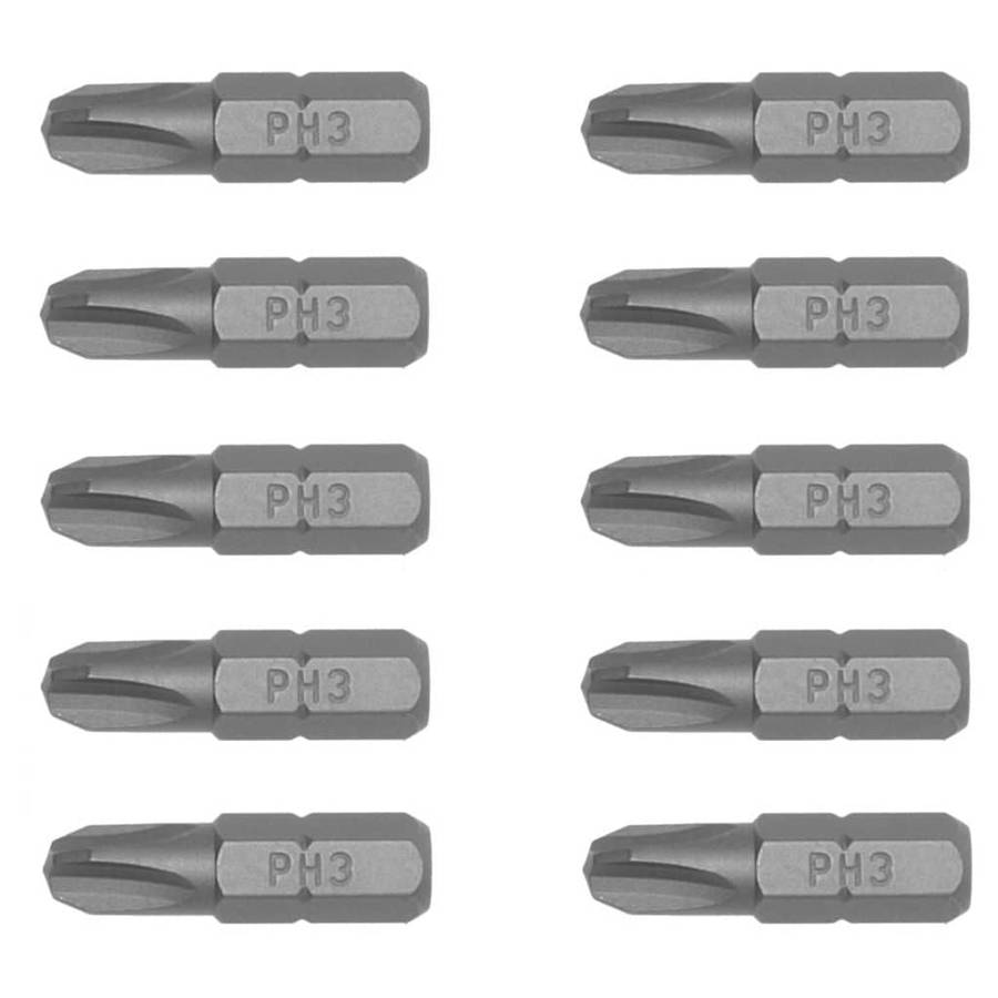 10PC 1/4inch Hex Drive PH3 Philips Bit 25MM