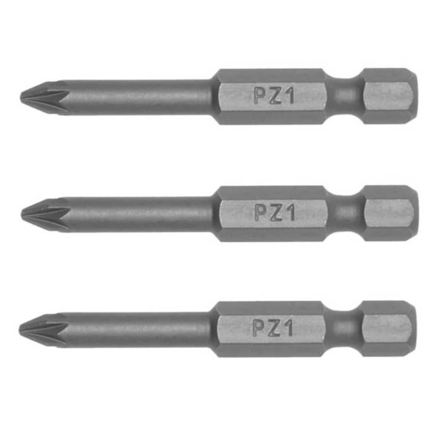 3PC 1/4inch Hex Drive PZ1 Pozidriv Bit 50MM