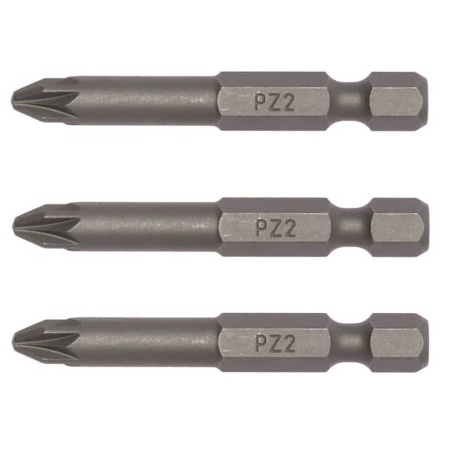 3PC 1/4inch Hex Drive PZ2 Pozidriv Bit 50mm