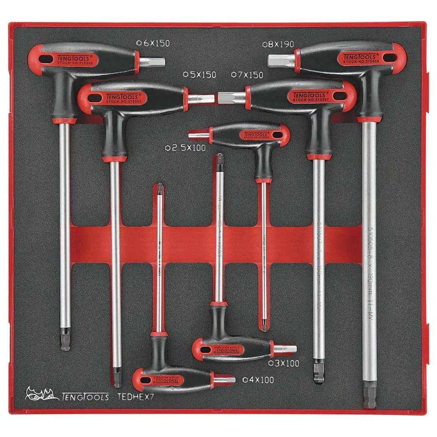 7PC T-Handle Hex Key Set in EVA Foam