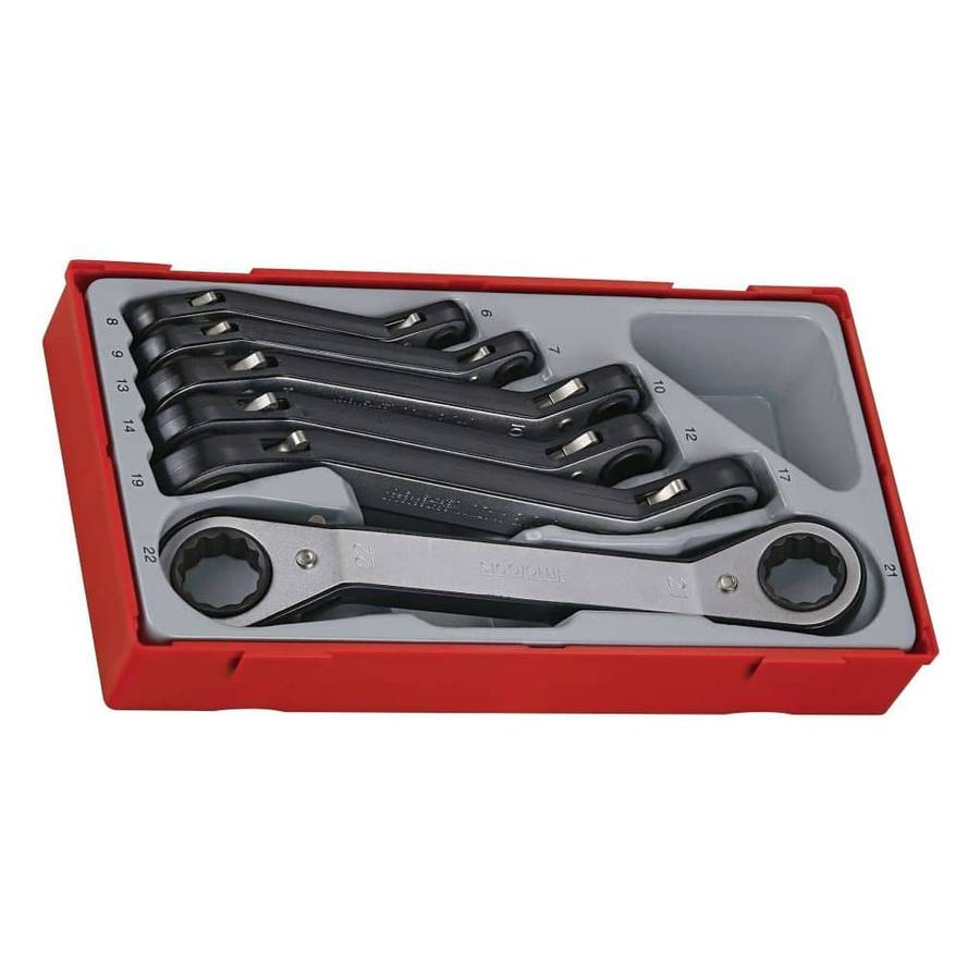 6PC Extra Strong Ratcheting Offset Ring Spanner Set