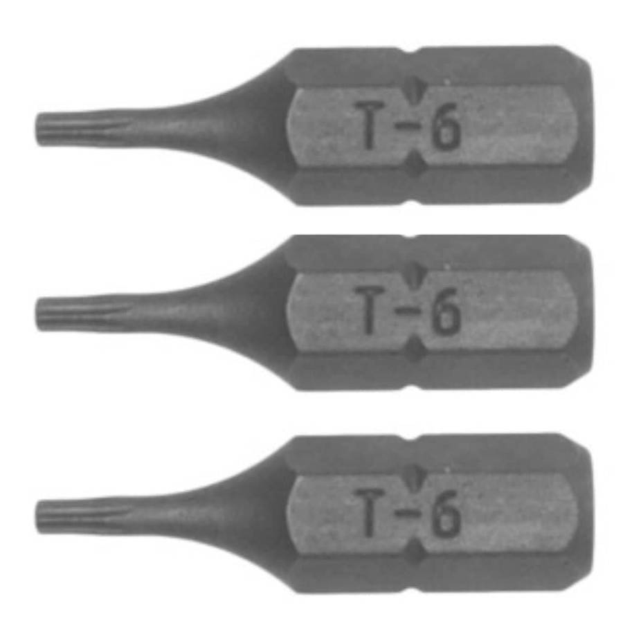 3PC 1/4inch Hex Drive TX06 Torx Bit 25MM