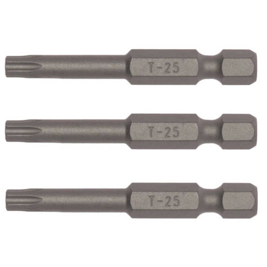 3PC 1/4inch Drive Hex TX25 Torx Bit 50MM
