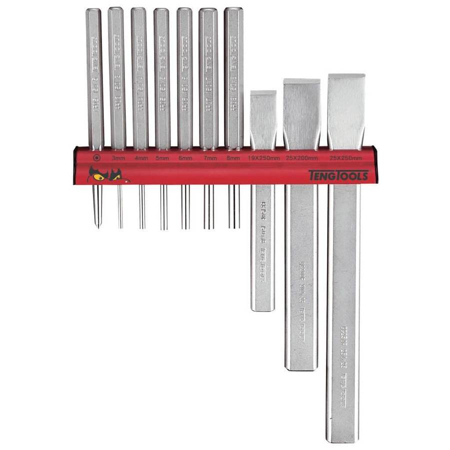 10PC Pin Punch And Chisel Wall Rack